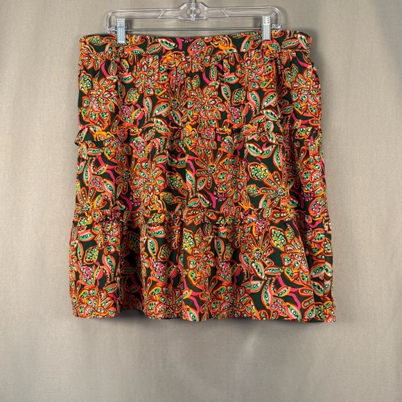 J. Crew Factory Dresses & Skirts - J.Crew Factory Women XL Preppy Floral Verte Fern Canyon Tiered Lined Mini Skirt
